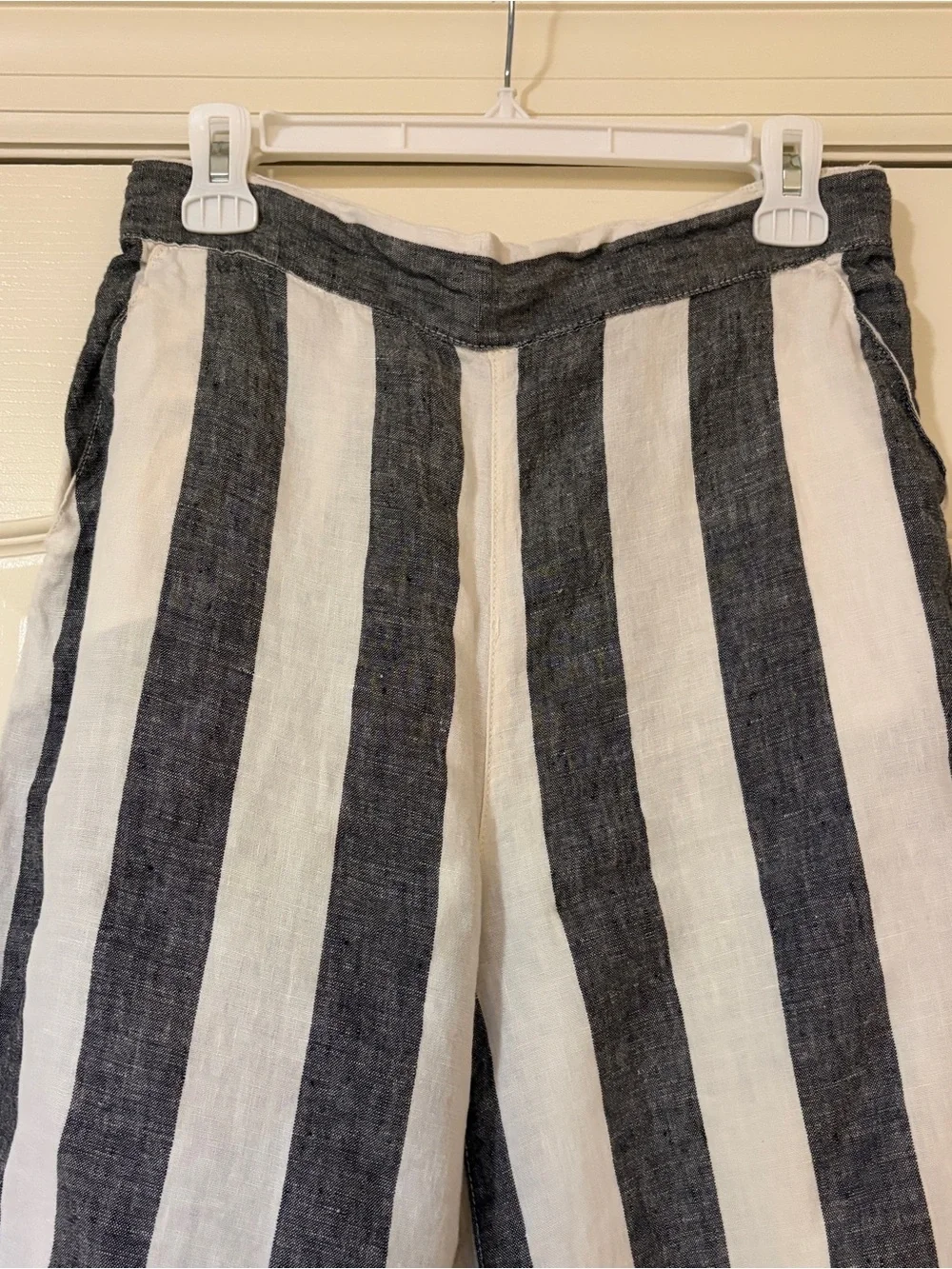 Christian Siriano Black and White Striped Linen Pants - Picture 3 of 9